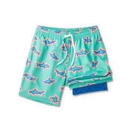 Chubbies Mens Swim Trunks 7", Lined Classic 4-Way Stretch Mens Shorts, Board Shorts with Built-in Boxer Brief Liner, Apex Swimmers, 3X-Large