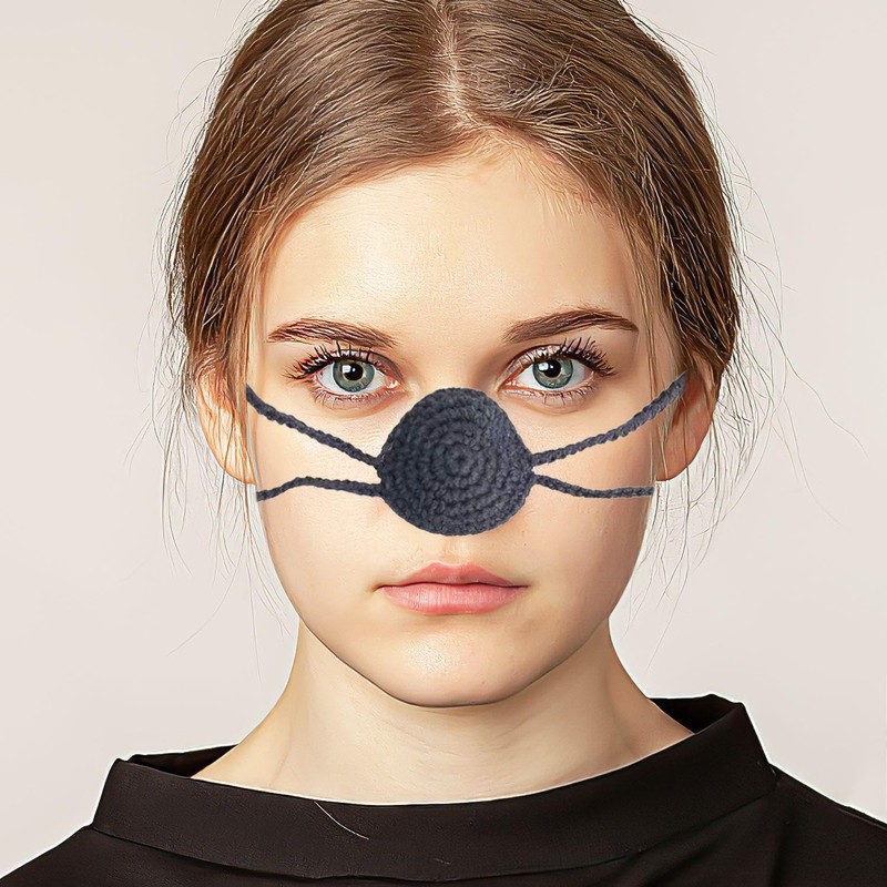 Pack of 2 Crochet Wool Nose Covers, Warm and Breathable