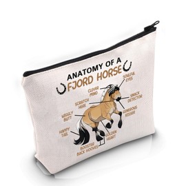 VAMSII Fjord Horse Lover Gift Anatomy of a Fjord Horse Makeup Bag Fjord Lover Cosmetic Bag Fjord Owner Gift (Anatomy of a Fjord Horse M C)