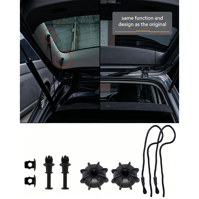 RAMGLYO Car Boot Retaining Strap 2 Pieces + 2 Clips,
