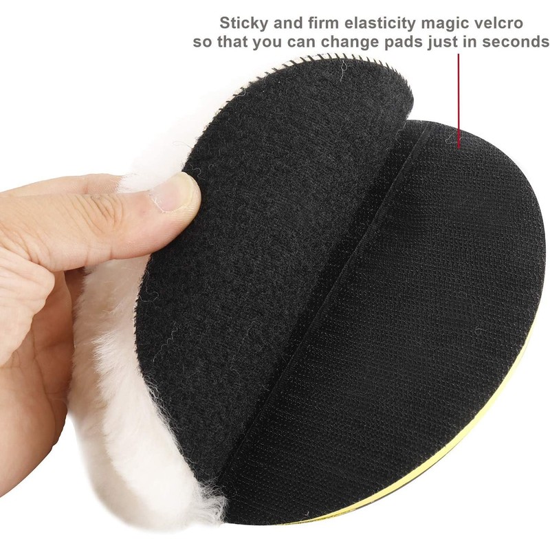 Toolly 6 Pcs 6 Inch Wool Polishing Buffing Pad Polishing