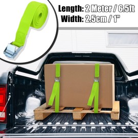X AUTOHAUX 6pcs 6.5ft Cargo Tie Down Straps with Cam Lock Buckle for Car Green