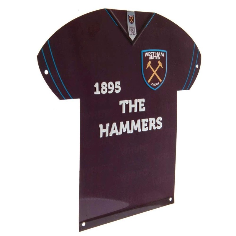 West Ham Shirt Shaped Metal Sign