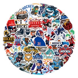 55PCS Ice Hockey Stickers Waterproof Vinyl Decals for Adult Teen Kids Cup Water Bottles Laptop Luggage Computer Mobile Phone Guitar Skateboard Decoration (Ice Hockey)