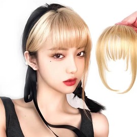 Bangs Wig Partial Wig Hairpiece Blonde Hair Point Wigs Women Wigs Extensions Bangs One Touch Hair Extensions Small Face Effect Airy Soft Bangs Only Wigs Supernatural Hair Extensions Easy to Use