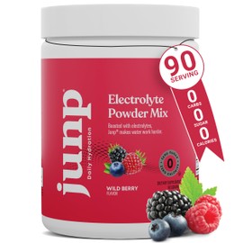 JUNP Electrolytes Powder No Sugar No Carbs, Wild Berry Fruit Flavor Keto Electrolyte Drink Mix - Potassium & Salt Hydration Powder Electrolytes, Zero Calorie Sugar Free Electrolyte Powder, 90 Servings