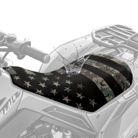 SEANATIVE Camo US Flag Motorcycle Seat Cover ATV Padded Seat Protector Motorcycle Passenger Seat Cushion Breathable Padded Protector Water-Resistant 4 Wheeler Accessories