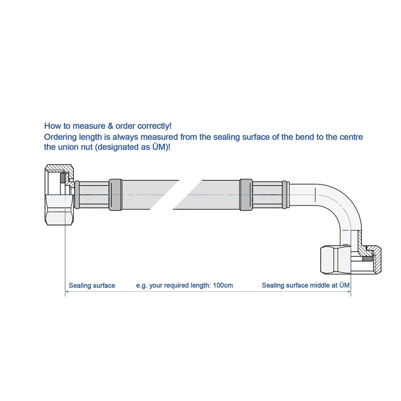 SFX® Reinforced Hose 150 cm Flex Hose 1/2 Inch Nut