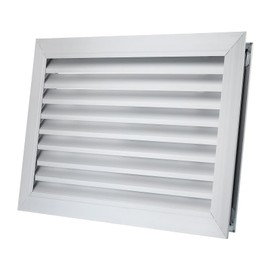 PATIKIL Door Air Vent Cover, 20 x 12 Inch, Aluminum Grille Ventilation Cover, Louvered Door Vent Grille, for Cabinet Wardrobe Door, Silver Tone