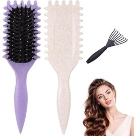 2PCS Cepillo para Cabello Rizado para Mujeres, Cepillo Definidor de Rizos con Herramientas de Limpieza, Peine con Colchón de Aire y Dar Forma a Rizos Hombres y Mujeres