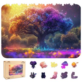 Qiuenisray Wooden Puzzles for Adults,Tree of Life Wooden Jigsaw Puzzles 200pcs,8.3x12in,Medium,Unique Shape Adult Puzzles,Irregular Wood Puzzles Creative Gift for Adults and Kids Family Game