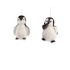 Kurt Adler Flocked Penguin Ornaments, 2 Assorted