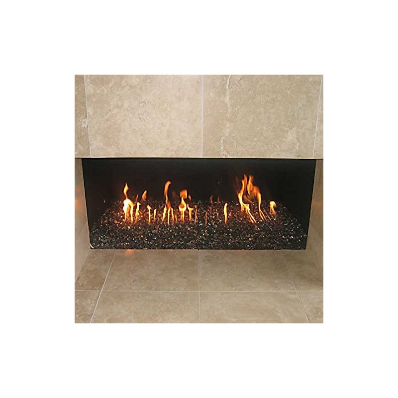 Stanbroil 26.5'' Dual Fireplace Burner and Pan, Black Steel