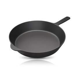 COOKLIFE 12 Inch Lightweight Pre-Seasoned Cast Iron Skillets - Smooth Polished Surface, Easy to Clean Cast Iron Pan Use in the Oven, on the Stove or Grill, Over a Campfire