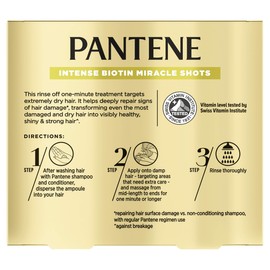 Pantene Intense Miracle Hair Treatment Hydrating Shots, Biotin For Dry Hair Repair 3x15ml
