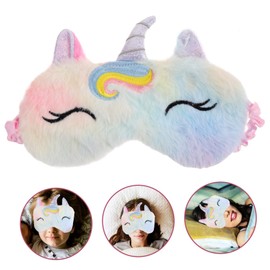 Outanaya Cute Cartoon Unicorn Plush Eye Mask for Comfortable Elastic Band Eye Shade Cover for Travel School Nap Outdoor Use Blocks Light