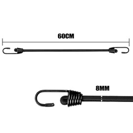 Bungee Cords With Hooks, Heavy Duty Outdoor Elastic Bungee Straps，No odour Industrial Grade bungee rope For Securing Tarps, Luggage, Tents, Bikes or garden tidying 24inch 4Pcs