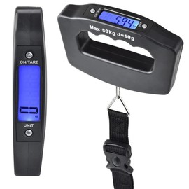 Digital Luggage Scale 50kg/110lb Electronic Hanging Scale with Backlight Digital Display Portable Suitcase Baggage Scales for Travel Outdoor Home Use (1-Pack)