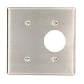 Leviton 2-Gang Toggle/Single Receptacle Combination Wallplate, Standard Size, Non-Magnetic Stainless Steel, 84085-40