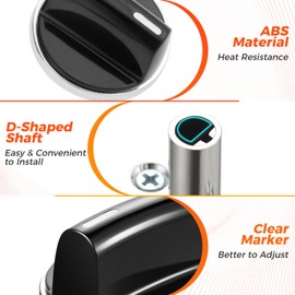 MOOTVGOO 4 Pack 00650847 Cooktop Burner Knobs, Gas Stove Knobs Replacement for Bosch, Replace 1999734, 650847, AH3480601, AP4513132, EA3480601, EAP3480601, PD00000010, PS3480601, PS8731208