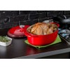 Lodge EC7OD43 Enameled Cast Iron Oval Dutch Oven, 7-Quart, Red