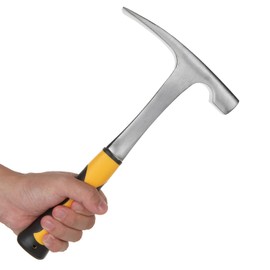 Acrux7 Brick Hammer 35 oz 12 Inch Masonry With Skid Handle - Geology Pick 2.2lb - Premium Carbon Steel, Pointed Tip, Strong Impact Resistance