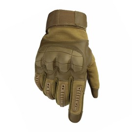 Motorcycle Gloves Hard Knuckle Breathable Good Grip Anti Slip Full Finger Powersports Gloves for Lumbering Heavy Industry Brown XL