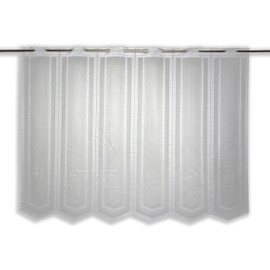 Clever-Kauf-24 Made to Measure Jacquard Bistro Curtain Flower Height 80 cm White