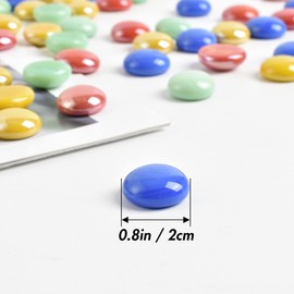 LUEYAO 1LB Colored Flat Marbles Glass Gems Beads for Aquarium Succulent Garden Decoration Craft Project Fish Tank