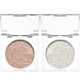 Glitter Eyeshadow Palette, Shimmer Silver Brown Eyeshadow Eye Glitter Makeup, Bright Metallic Sparkly Highly Pigmented Eye Shadow Pallets Eye Make-Up Palettes for Women