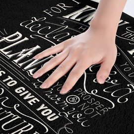 Feelyou Kids Vintage Bible Verse Bathroom Rugs Christian Bible Verse Jeremiah Bath Mats for Bathroom for Boys Children Teens Decor Modern Btah Rugs for Shower Tub Black Bathroom Accossories 20"x32"