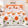 EVENHUG Duvet Cover Queen Size Soft Floral Comforter Cover Set