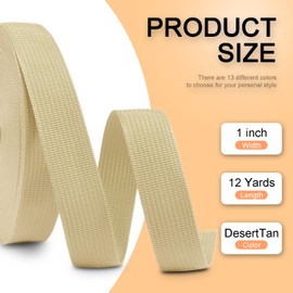 12 Yards Webbing 1 Inch Wide Polypropylene Webbing Strap 1" Webbing Strapping for Bags/Lawn Chair/Pool Solar Cover DIY Crafting