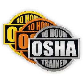 Unbranded/Generic 3 pcs - 10 Hour OSHA Trained Vinyl Hard Hat Stickers Helmet Safety Helmet Decals