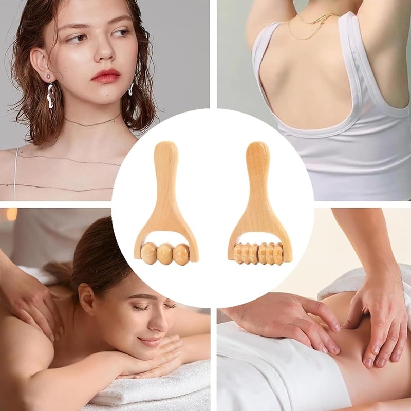 2 Pcs Massage Roller,Back Massage Roller,Massage Tool Muscle Belly Relief