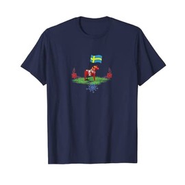 Sweden Flag Swedish Dala Horse T-Shirt