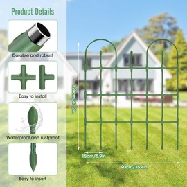 MQHUAYU Updated Garden Trellis for Climbing Plants Outdoor, 47.2" H*35.4" W Rustproof Sturdy Garden Arch Trellis for Potted Climbing Cucumber Tomato Rose Vegetable Flower Plant Trellises(120cm,Green)