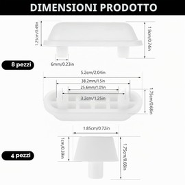 12 Pezzi Ammortizzatori WC, Paraurti per Coperchio Water, Cuscinetti Antirumore per Sedile WC, Supporti Ammortizzanti per Water, Ricambi per Sedili WC in Legno