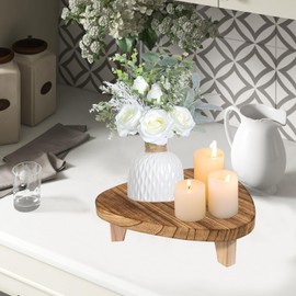 ARTORA Wood Riser Decorative Wooden Tray Bathroom, Short Plant Stand for Desk Kitchen Counter Organizer Soap Dish Pedestal Small Indoor Plant Holder Desktop Display Stand