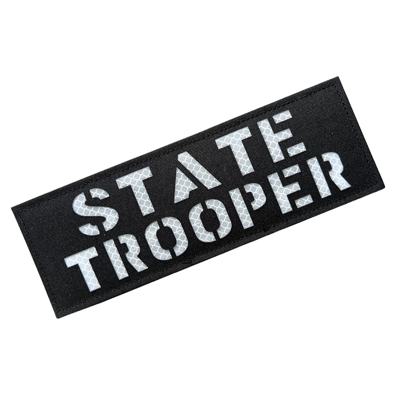 Reflective State Trooper Patch Reflective Back Panel Patch with Hook