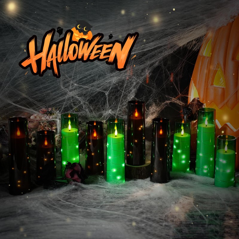 Flameless Candles,with Embedded Star String, Battery Operated Candles Flickering LED