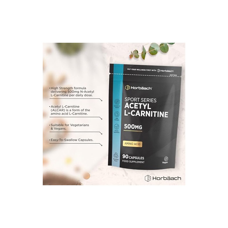 Acetyl L-Carnitine 500mg | 90 Vegan Capsules | High Strength