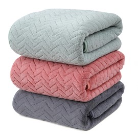 YURIRIA Toallas de Baño 3Packs Ultra Suaves Juego De Toallas Absorbentes de Gran Tamaño, Toalla de Microfibra de Secado Rápido para Baño, Hotel, Hogar, Piscina(Rojo + Verde + Gris Oscuro)