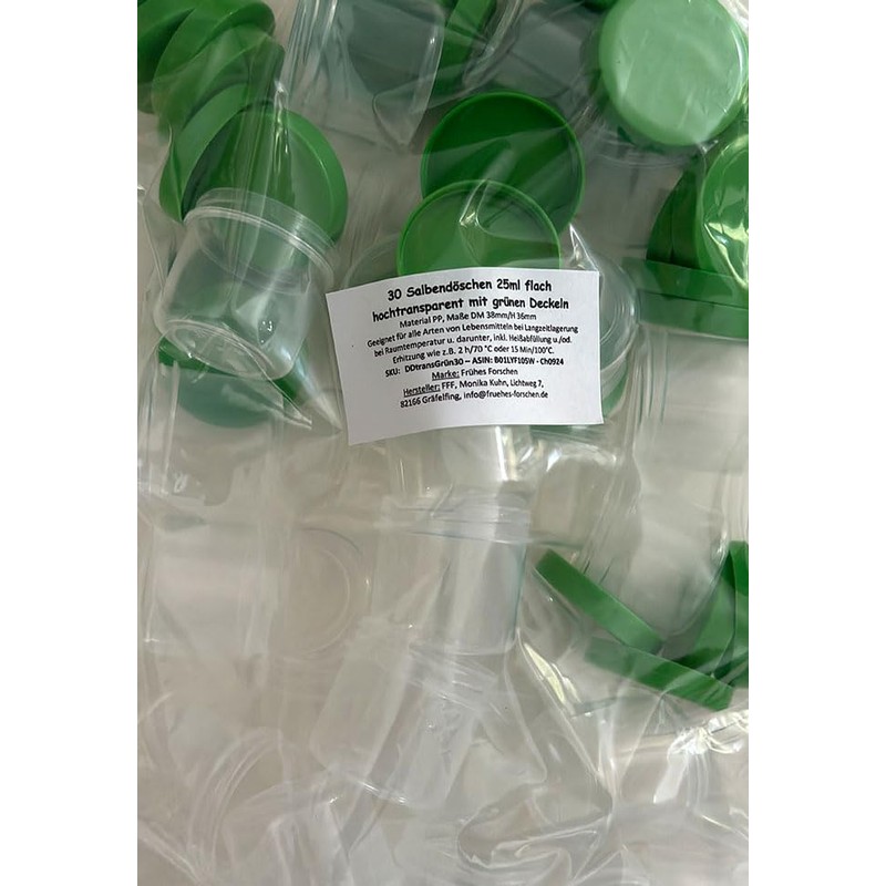 30 Ointment Jar Containers Cream/Ointment Kruke 25ml Flat Packing Tape,