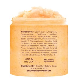 Brooklyn Botany Vitamin C Honey Sugar Scrub for Body 10 oz – Deeply Hydrating and Gently Exfoliating Body Scrub for Women and Men – Moisturizing and Nourishing the Skin