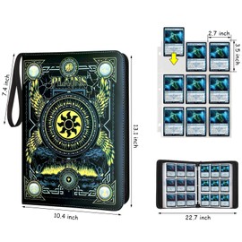 MTGPRO Trading Card Binder,9 Pocket Card Binder with Sleeves 720 Double Sided Pocket Premium Collector Card Album,Card Collection Folder for MTG,TCG,Yugioh,Game Cards (Yellow)