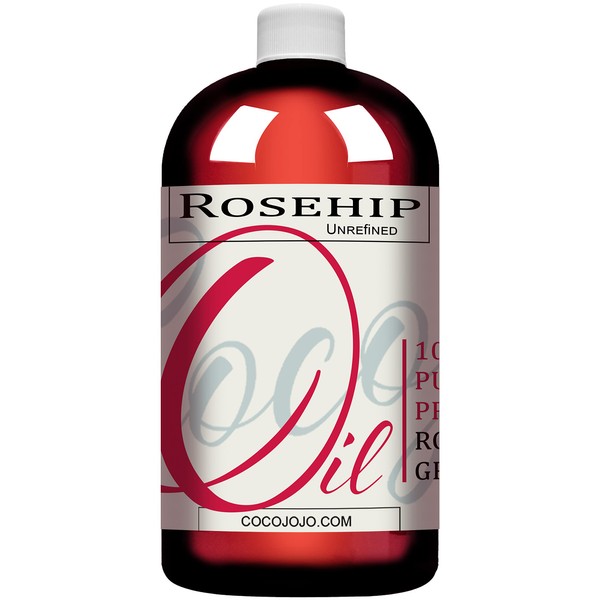 Rosehip Oil Bulk 32 oz - 100% Pure Natural Unrefined Cold Pressed Seed Carrier Oil Extra Virgin Vegan Non-GMO For Face Hair Skin Body Nails Cuticles Locs Mature Sensitive Skin - Packaging May Vary