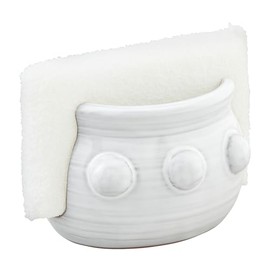 Mud Pie Beaded Sponge Holder, White