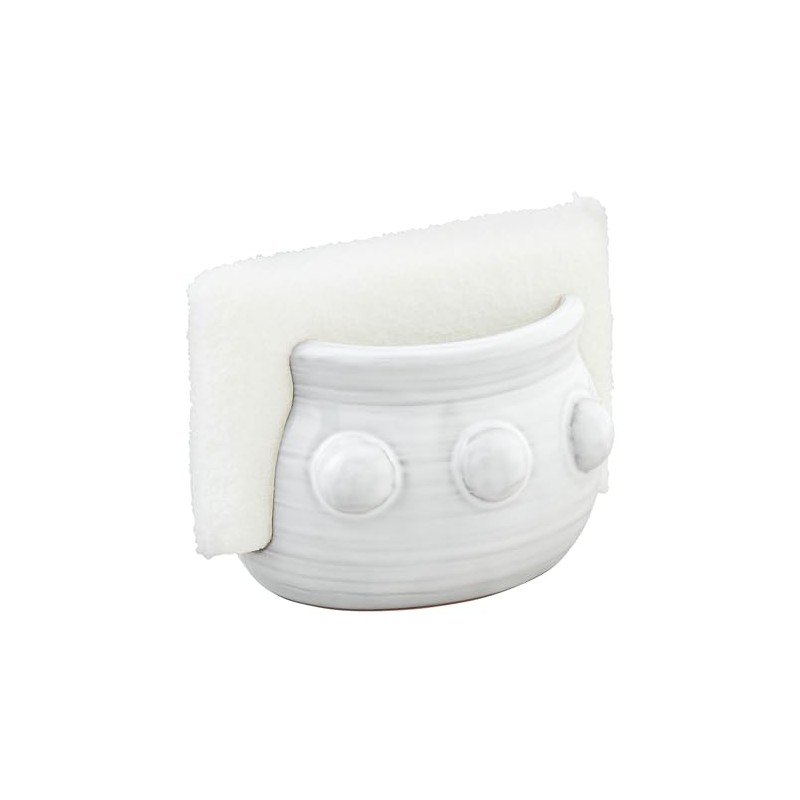 Mud Pie Beaded Sponge Holder, White