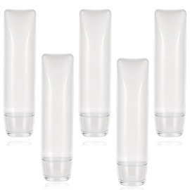 InnoHHustle 5 Pcs Travel Size Bottles 50ml 1.7oz Refillable Toothpaste Tubes Toothpaste Container Travel Squeeze Bottle Mini Lotion Bottles Portable Leak Proof Mini Makeup Containers
